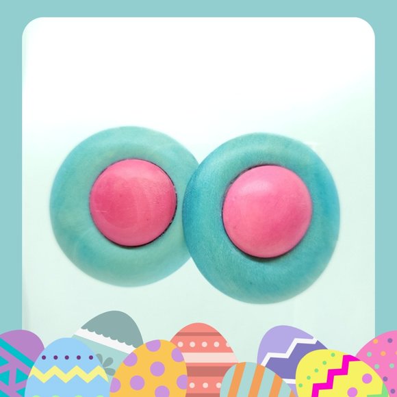 Vintage Jewelry - VTG 1980s Circle Post Earrings